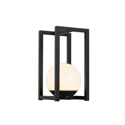 QAZQA Lampe de table d'extérieur noire avec LED avec touche rechargeable - Nowi 7