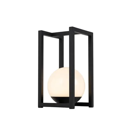 QAZQA Lampe de table d'extérieur noire avec LED avec touche rechargeable - Nowi 9