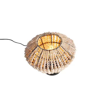 QAZQA Oosterse tafellamp beige met kralen - Moti 10