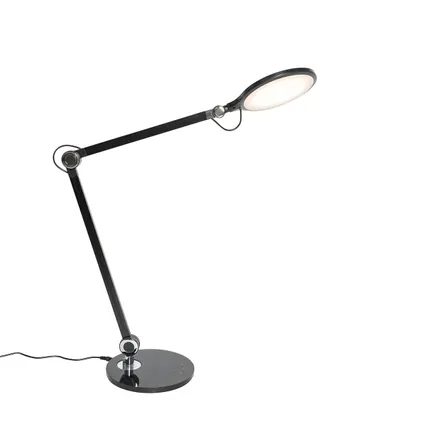 QAZQA Design tafellamp zwart incl. LED met touch en inductielader - Don 2