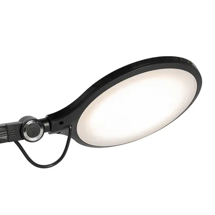 QAZQA Design tafellamp zwart incl. LED met touch en inductielader - Don 5
