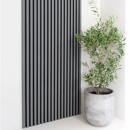 Lattenwand - PVC - Wandpaneel - Zwart met Grijs - Grey Black - Vochtbestendig - 64cmx290cm 4