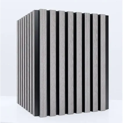 Lattenwand - PVC - Wandpaneel - Zwart met Grijs - Grey Black - Vochtbestendig - 64cmx290cm 5