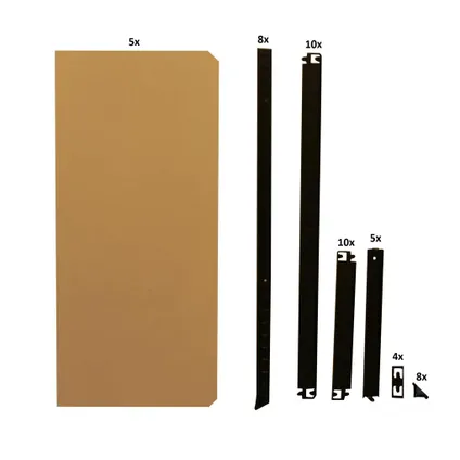 ERRO Stellingkast met 5 planken - zwart - 90cm 4