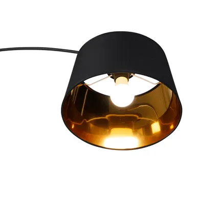 QAZQA Smart booglamp zwart met goud incl. Wifi A60 - Arc Basic 9