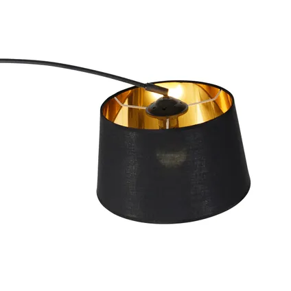 QAZQA Smart booglamp zwart met goud incl. Wifi A60 - Arc Basic 10