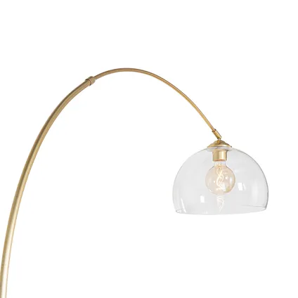 QAZQA Lampe à arc moderne en laiton avec verre clair - Arc 6
