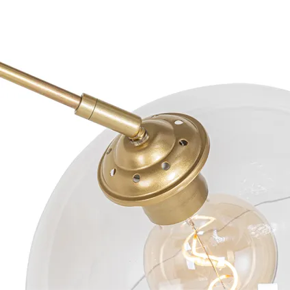 QAZQA Lampe à arc moderne en laiton avec verre clair - Arc 8