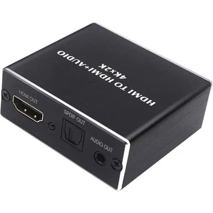 HDMI Audio Extractor 2K/4K - HDMI In naar HDMI Out + Toslink (SPDIF) Out & 3.5mm Jack - Zwart 2