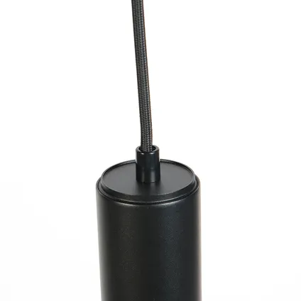 QAZQA Lampe à suspension design noir avec source lumineuse WiFi GU10 - Tuba Small 6
