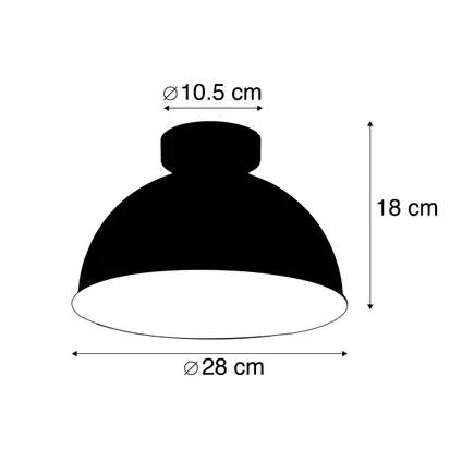 QAZQA Smart plafondlamp zwart met goud 28 cm incl. Wifi A60 - Magnax 4