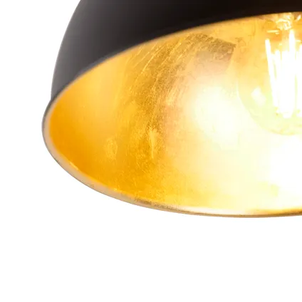 QAZQA Smart plafondlamp zwart met goud 28 cm incl. Wifi A60 - Magnax 7