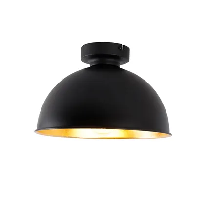 QAZQA Smart plafondlamp zwart met goud 28 cm incl. Wifi A60 - Magnax 8