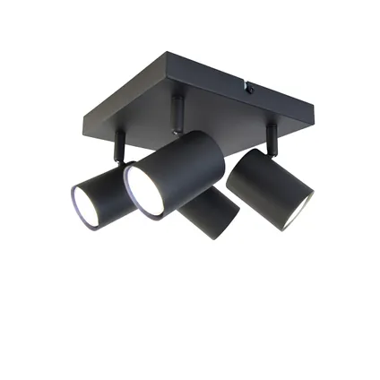 QAZQA Smart plafondlamp zwart vierkant incl. 4 Wifi GU10 - Jeana 6