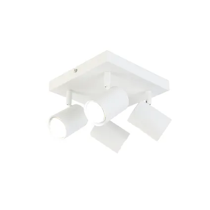 QAZQA Plafonnier intelligent carré blanc avec 4 Wifi GU10 - Jeana