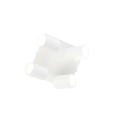 QAZQA Plafonnier intelligent carré blanc avec 4 Wifi GU10 - Jeana 5