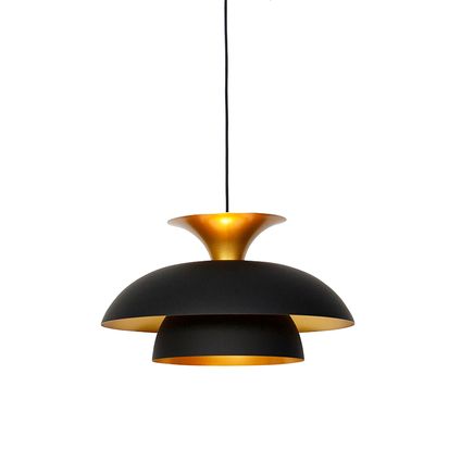 QAZQA Smart hanglamp zwart met goud incl. Wifi G95 - Titus