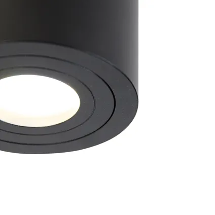 QAZQA Smart badkamer spot zwart rond IP44 incl. Wifi GU10 - Capa 7