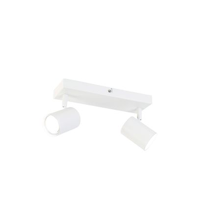 QAZQA Plafonnier intelligent blanc rectangulaire avec 2 Wifi GU10 - Jeana