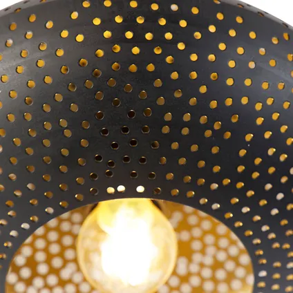 QAZQA Smart plafondlamp zwart met goud 25 cm incl. Wifi P45 - Radiance 8