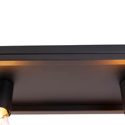 QAZQA Plafonnier intelligent noir 99,5 cm avec 4 Wifi A60 - Cage 3