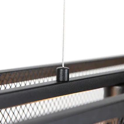 QAZQA Lampe à suspension industrielle intelligente noire avec 4 WiFi A60 - Cage 7