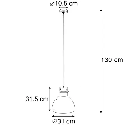 QAZQA Smart hanglamp grijs 30 cm incl. wifi A60 lichtbron - Dory 4