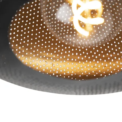 QAZQA Smart plafondlamp zwart met goud 40 cm incl. Wifi G95 - Radiance 7