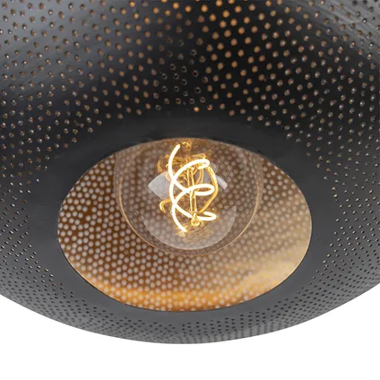 QAZQA Smart plafondlamp zwart met goud 40 cm incl. Wifi G95 - Radiance 8