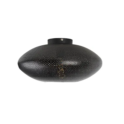 QAZQA Smart plafondlamp zwart met goud 40 cm incl. Wifi G95 - Radiance 10