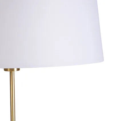 QAZQA Smart vloerlamp goud met linnen kap wit 45 cm incl. Wifi A60 - Parte 7