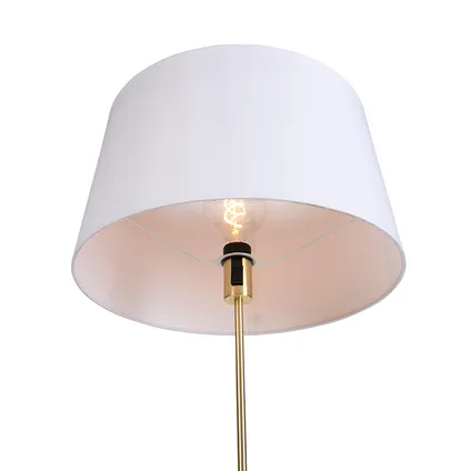 QAZQA Smart vloerlamp goud met linnen kap wit 45 cm incl. Wifi A60 - Parte 8