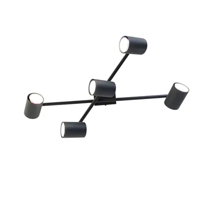 QAZQA Smart plafondlamp zwart vierkant incl. 5 Wifi GU10 - Jeana 7