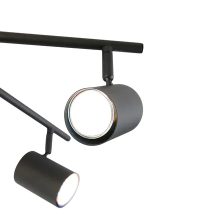 QAZQA Smart plafondlamp zwart vierkant incl. 5 Wifi GU10 - Jeana 10
