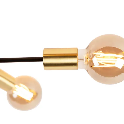 QAZQA Smart plafondlamp zwart met goud 6-lichts incl. Wifi G95 - Sydney Bondi 6