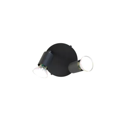 QAZQA Smart spot zwart kantelbaar rond incl. 2 Wifi GU10 - Jeany 8