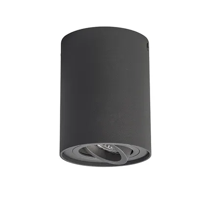 QAZQA Spot en saillie intelligent gris foncé inclinable avec Wifi GU10 - Rondoo up 10
