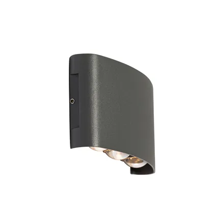 QAZQA Buiten wandlamp donkergrijs incl. LED 6-lichts IP54 - Silly 5
