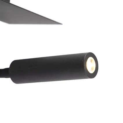 QAZQA Moderne wandlamp USB zwart met flexarm zonder kap - Duppio 3
