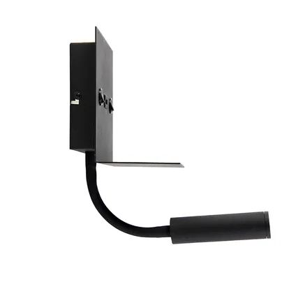 QAZQA Moderne wandlamp USB zwart met flexarm zonder kap - Duppio 8
