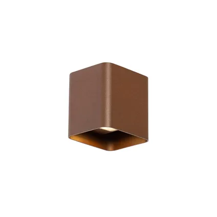 QAZQA Moderne wandlamp roestbruin incl. LED IP54 vierkant - Evi 2