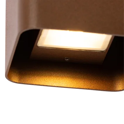QAZQA Moderne wandlamp roestbruin incl. LED IP54 vierkant - Evi 5
