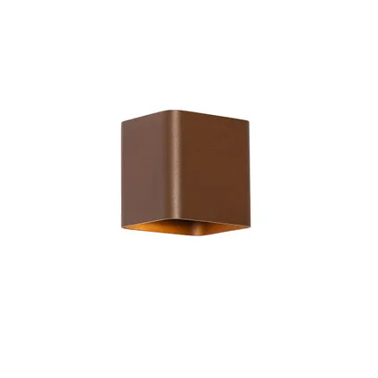 QAZQA Moderne wandlamp roestbruin incl. LED IP54 vierkant - Evi 9