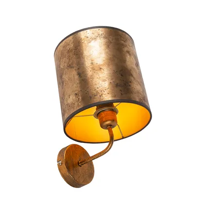 QAZQA Vintage wandlamp goud met brons velours kap - Matt 5