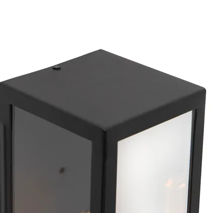 QAZQA Moderne rechthoekige buiten wandlamp zwart met glas - Rotterdam Long 3