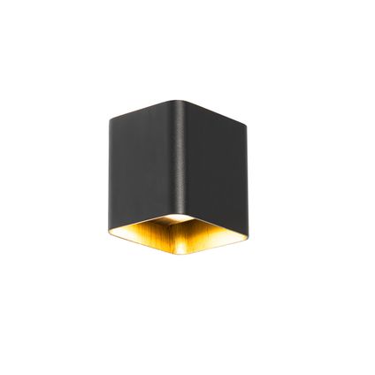 QAZQA Moderne wandlamp zwart incl. LED IP54 vierkant - Evi