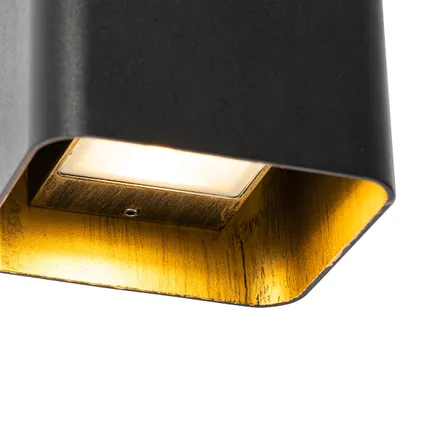 QAZQA Moderne wandlamp zwart incl. LED IP54 vierkant - Evi 5