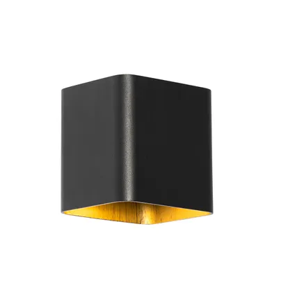 QAZQA Moderne wandlamp zwart incl. LED IP54 vierkant - Evi 9