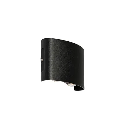 QAZQA Buiten wandlamp zwart incl. LED 4-lichts IP54 - Silly 2