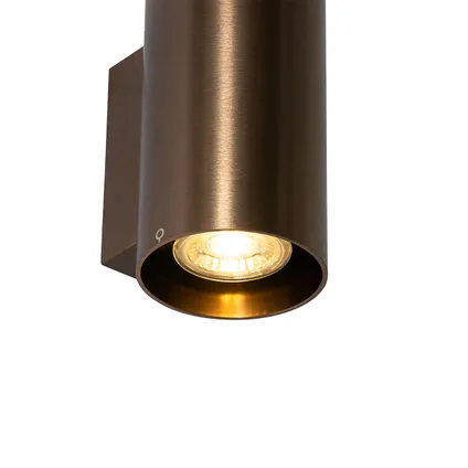 QAZQA Moderne wandlamp donkerbrons rond 2-lichts - Sandy 5